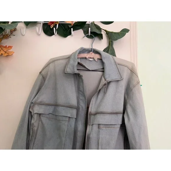 Hemsmith Jean Jacket Men’s Small Utility Zip Front Oversized Workwear Style Pock - Picture 10 of 13